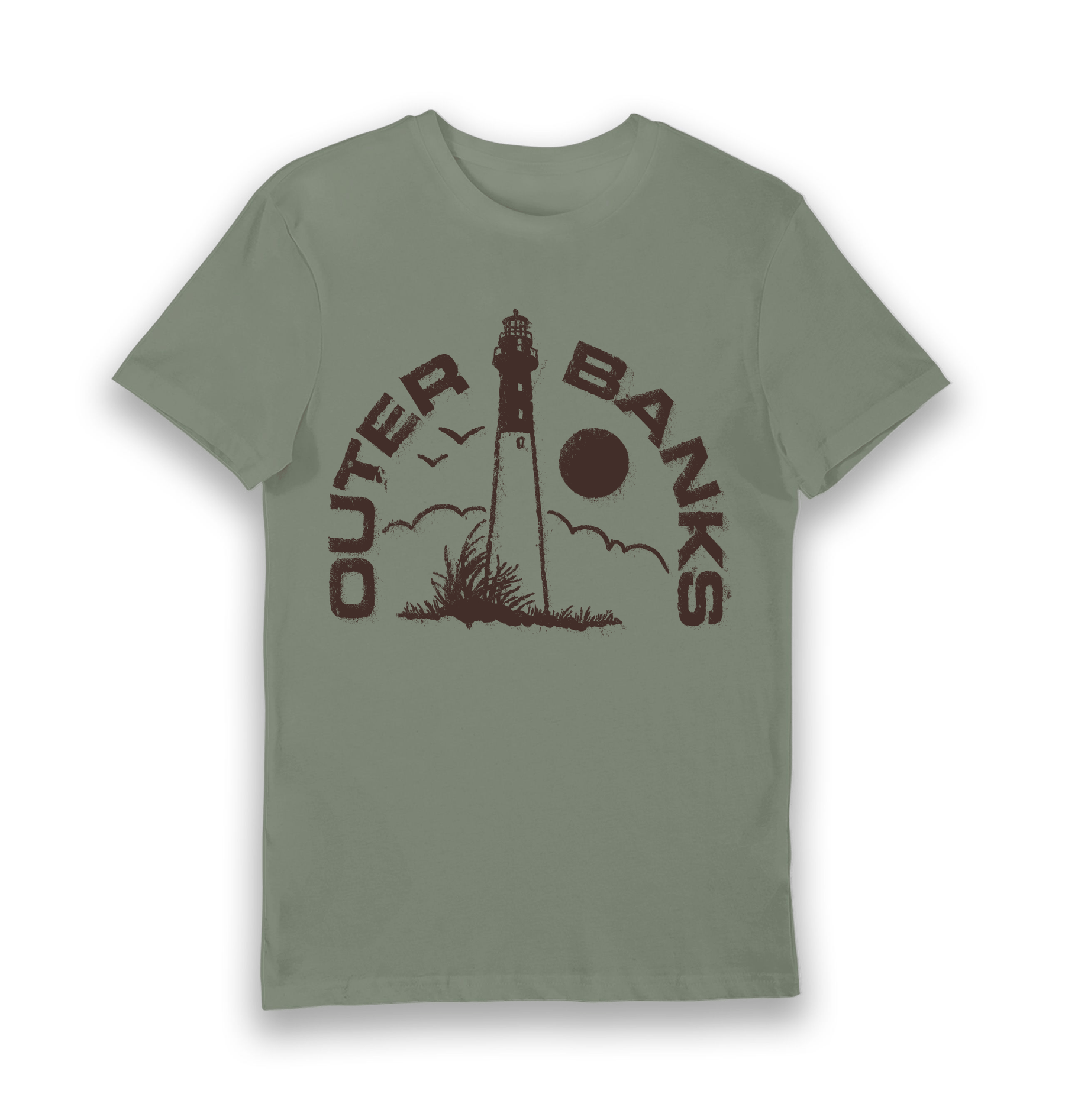 Khaki Printed T-shirt Front
