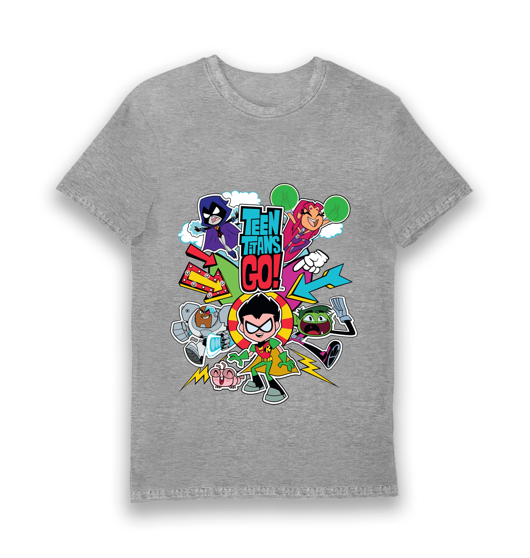 Sports Grey Printed T-shirt Front