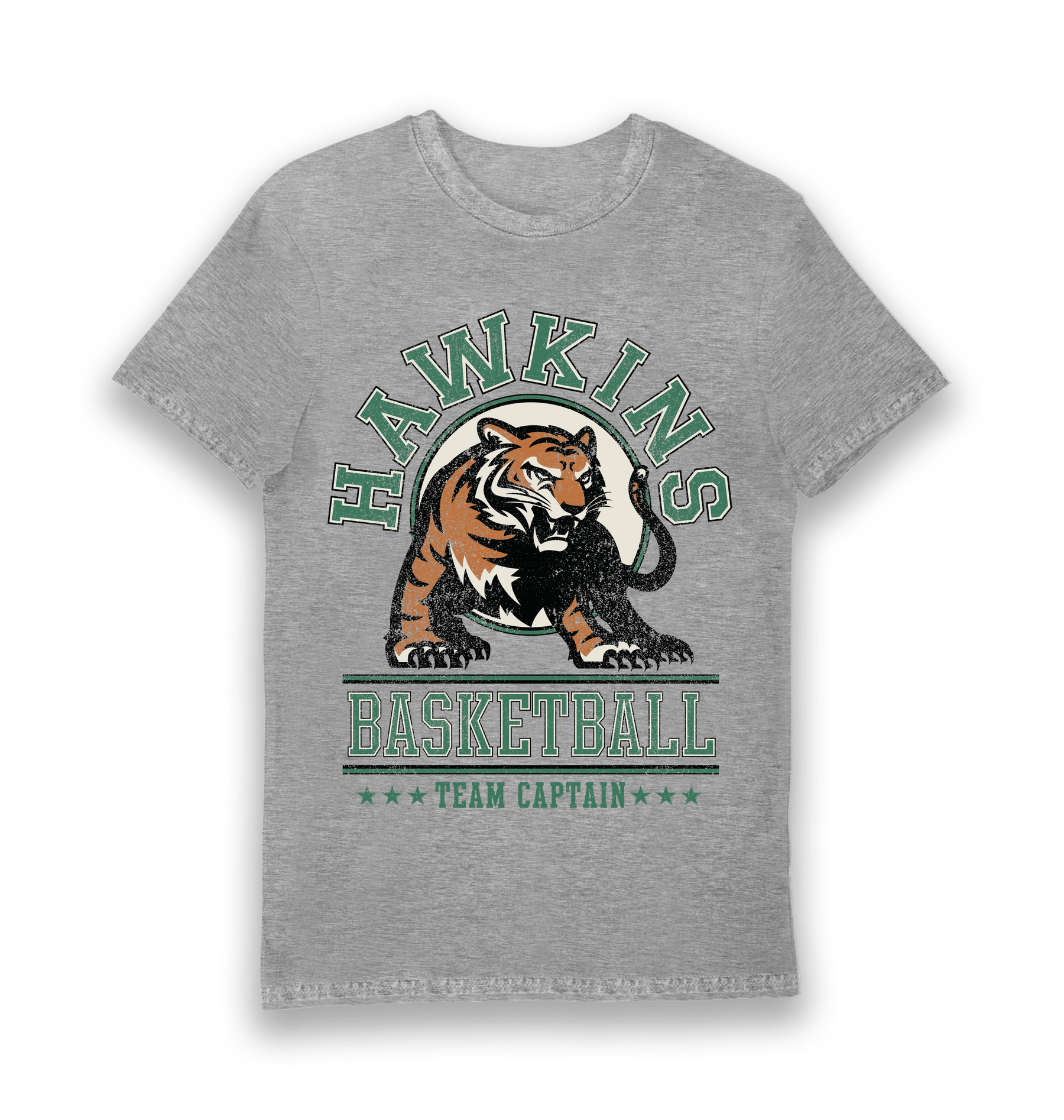 Sports Grey Printed T-shirt Front
