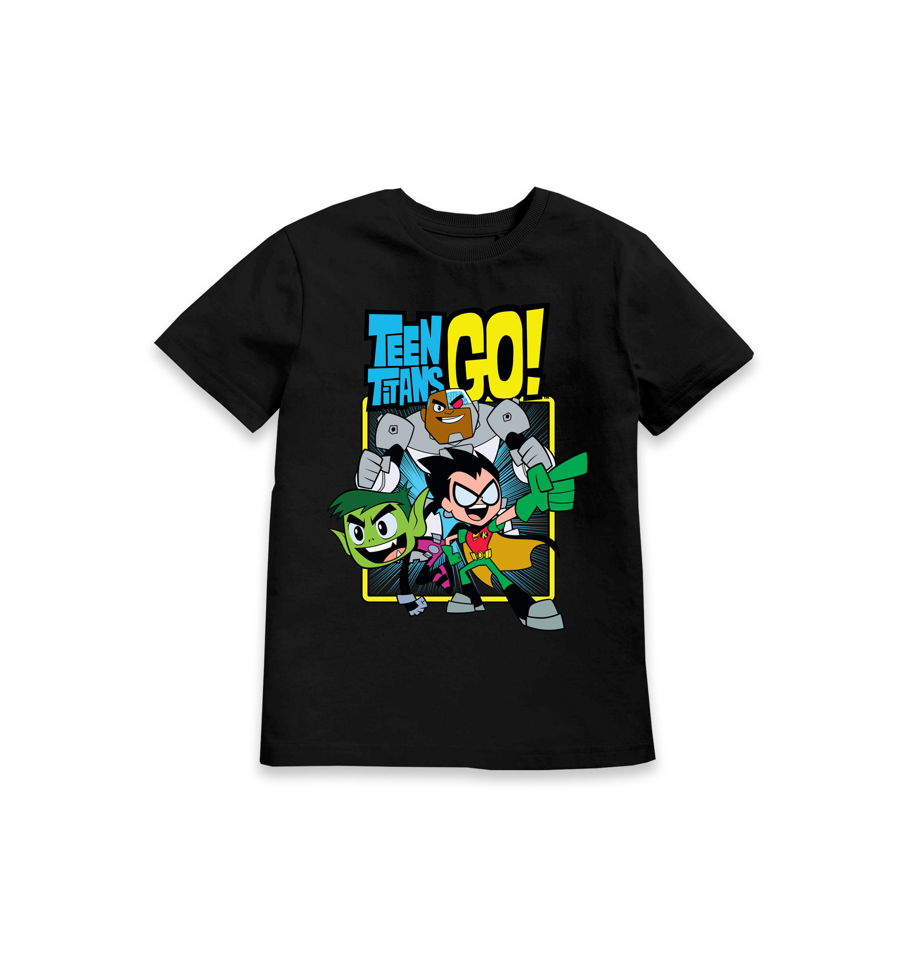 Black Printed Kids T-Shirt Front