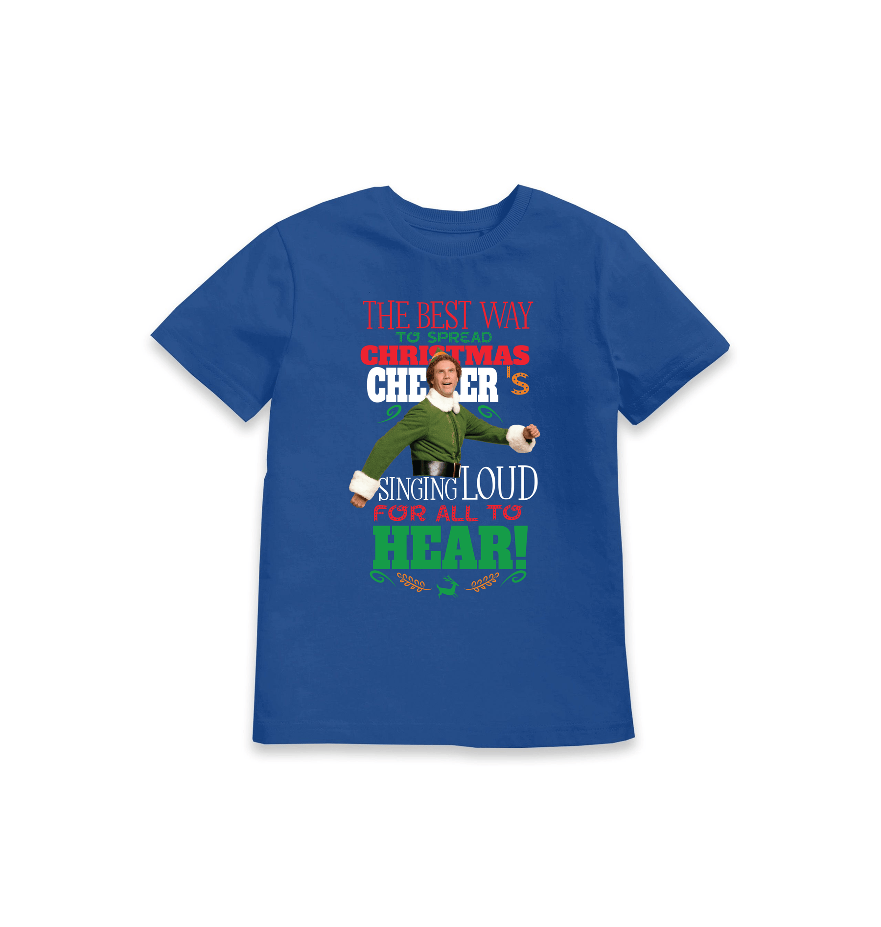 Blue Printed Kids T-Shirt Front