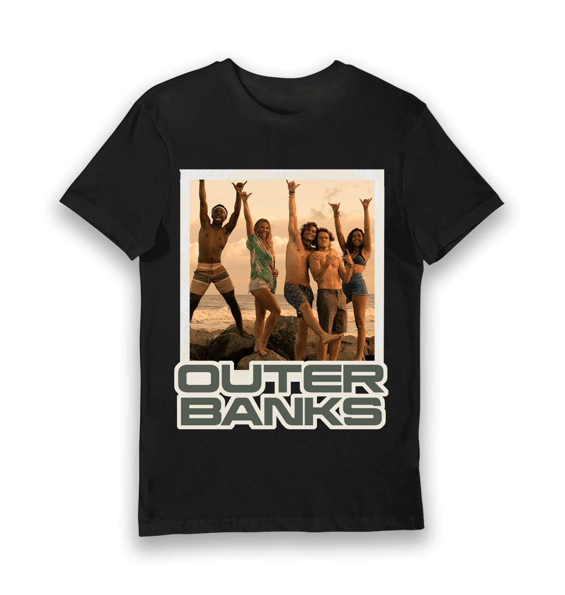 Black Printed T-shirt Front