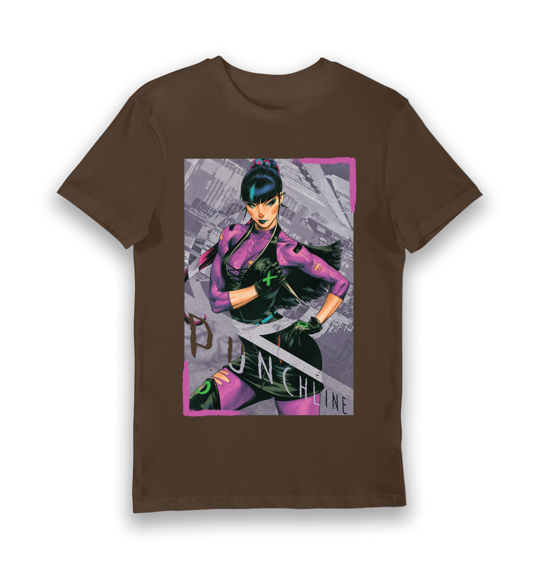 Brown Printed T-shirt Front