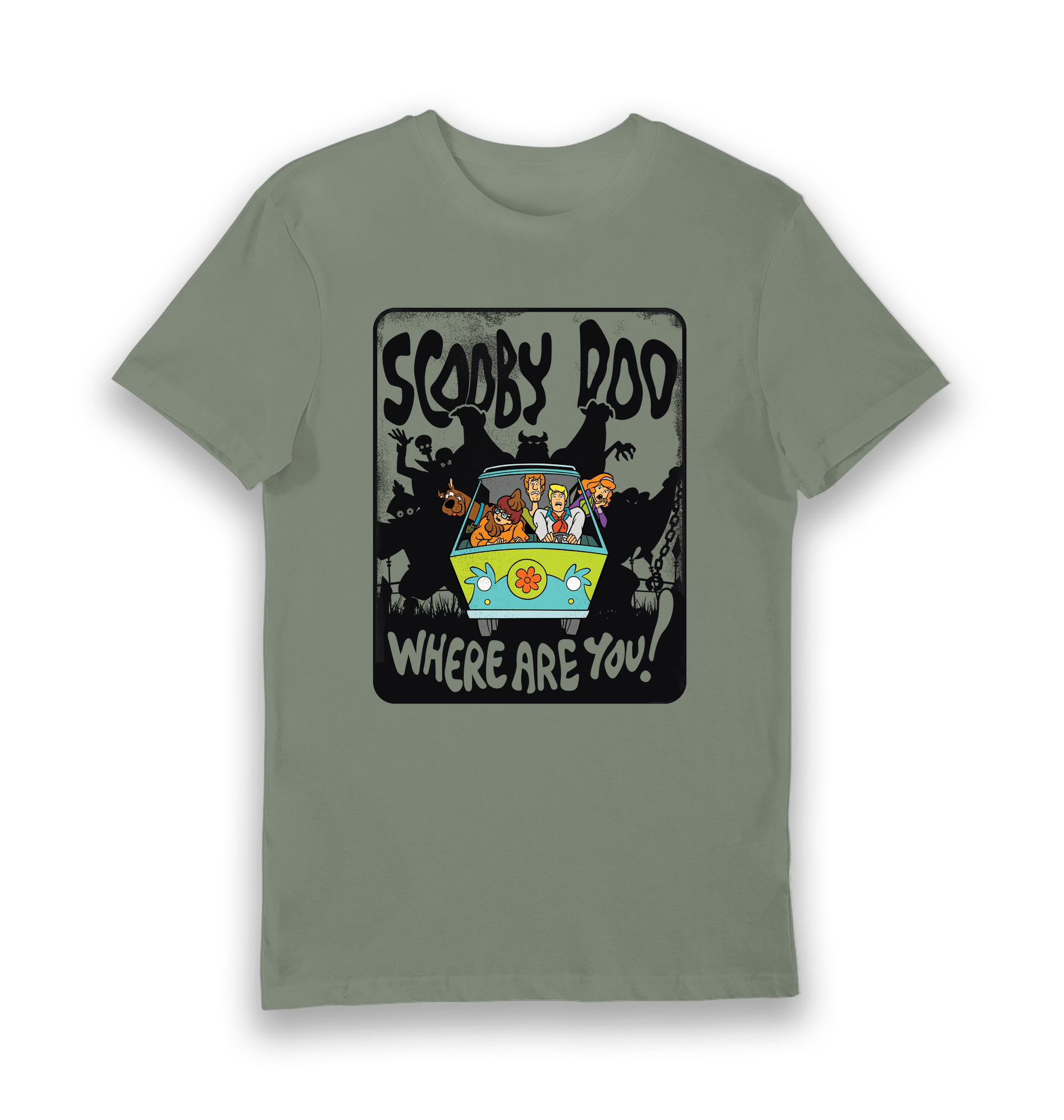 Khaki Printed T-shirt Front