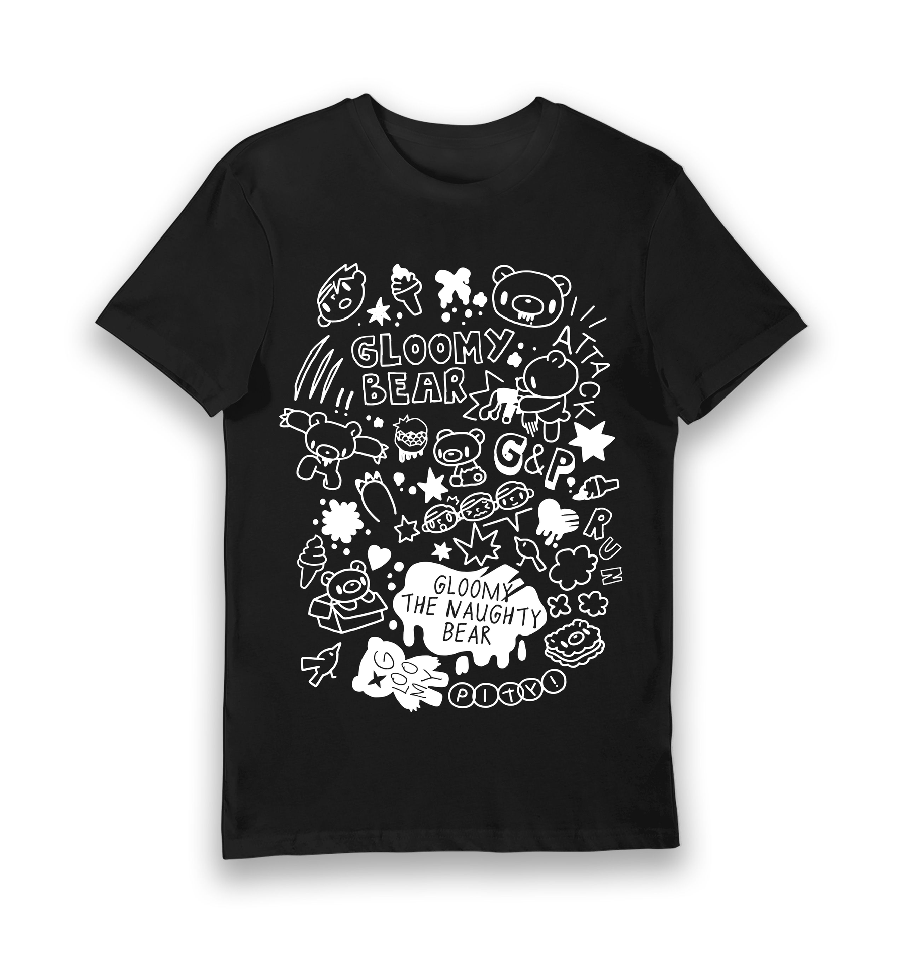 Black Printed T-shirt Front