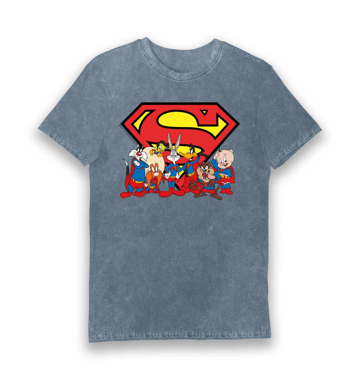 Vintage Blue Printed T-shirt Front