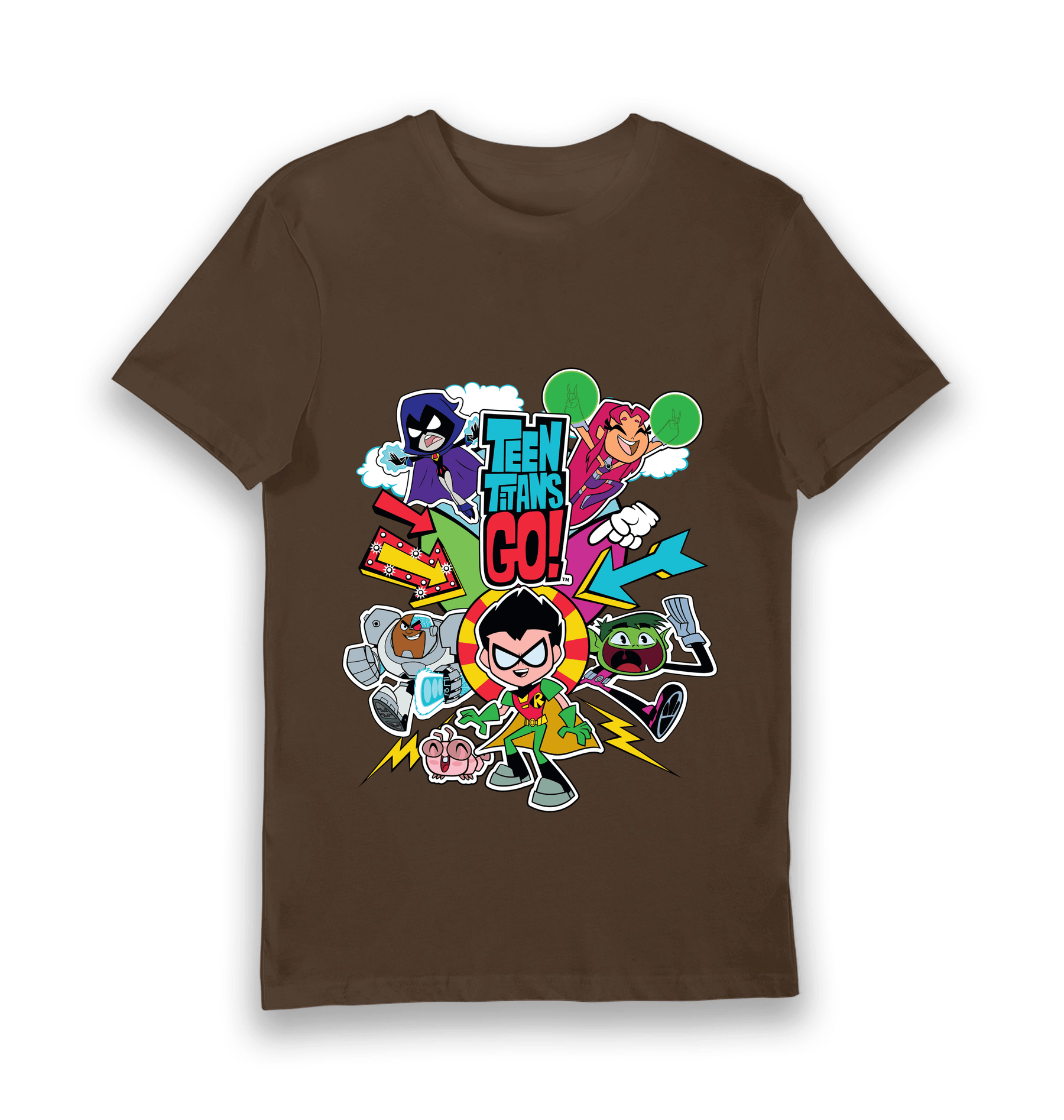 Brown Printed T-shirt Front