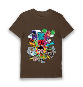 Brown Printed T-shirt Front