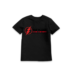 Black Printed Kids T-Shirt Front