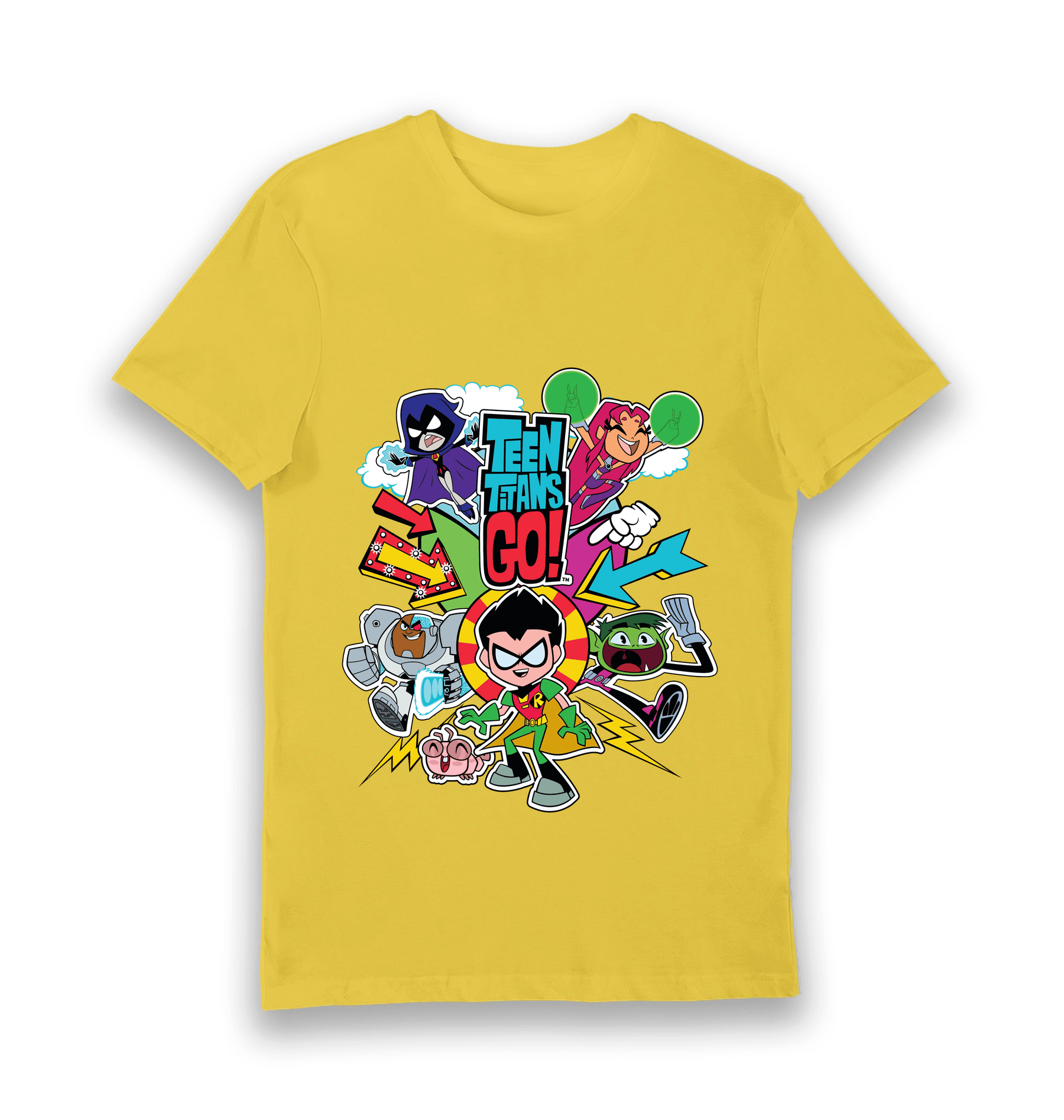 Yellow Printed T-shirt Front