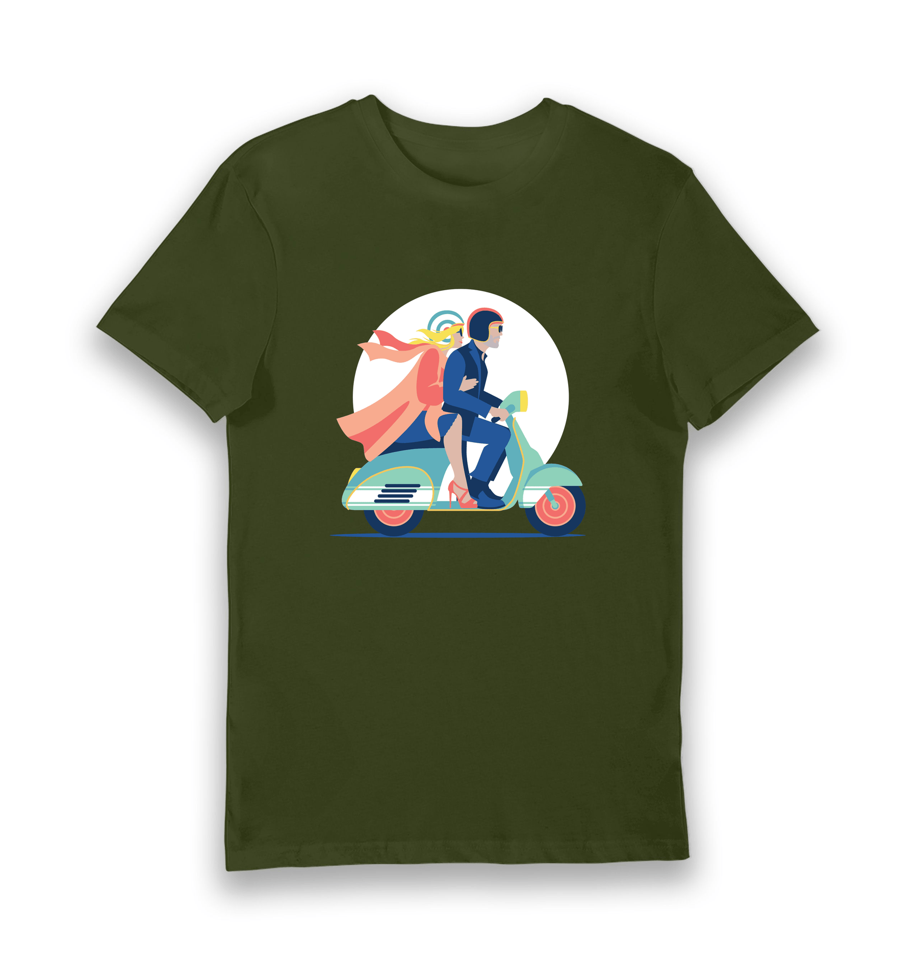 Forest Green Printed T-shirt Front