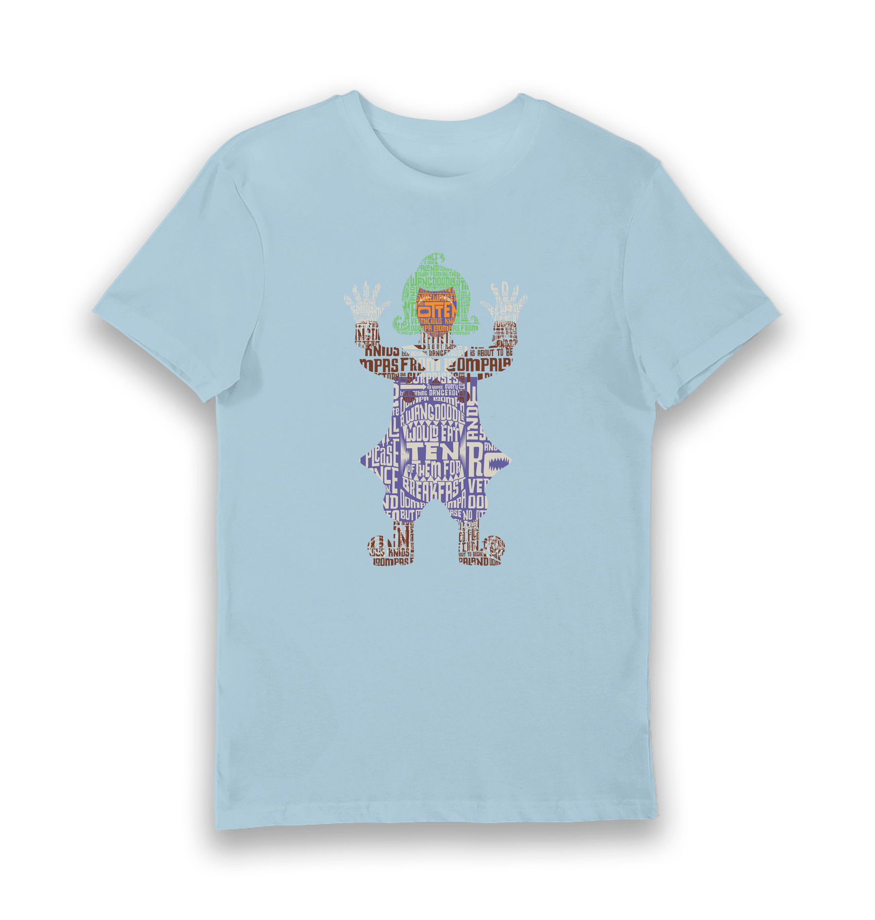 Light Blue Printed T-shirt Front