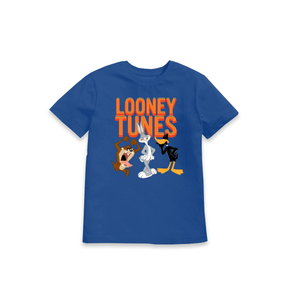 Blue Printed Kids T-Shirt Front