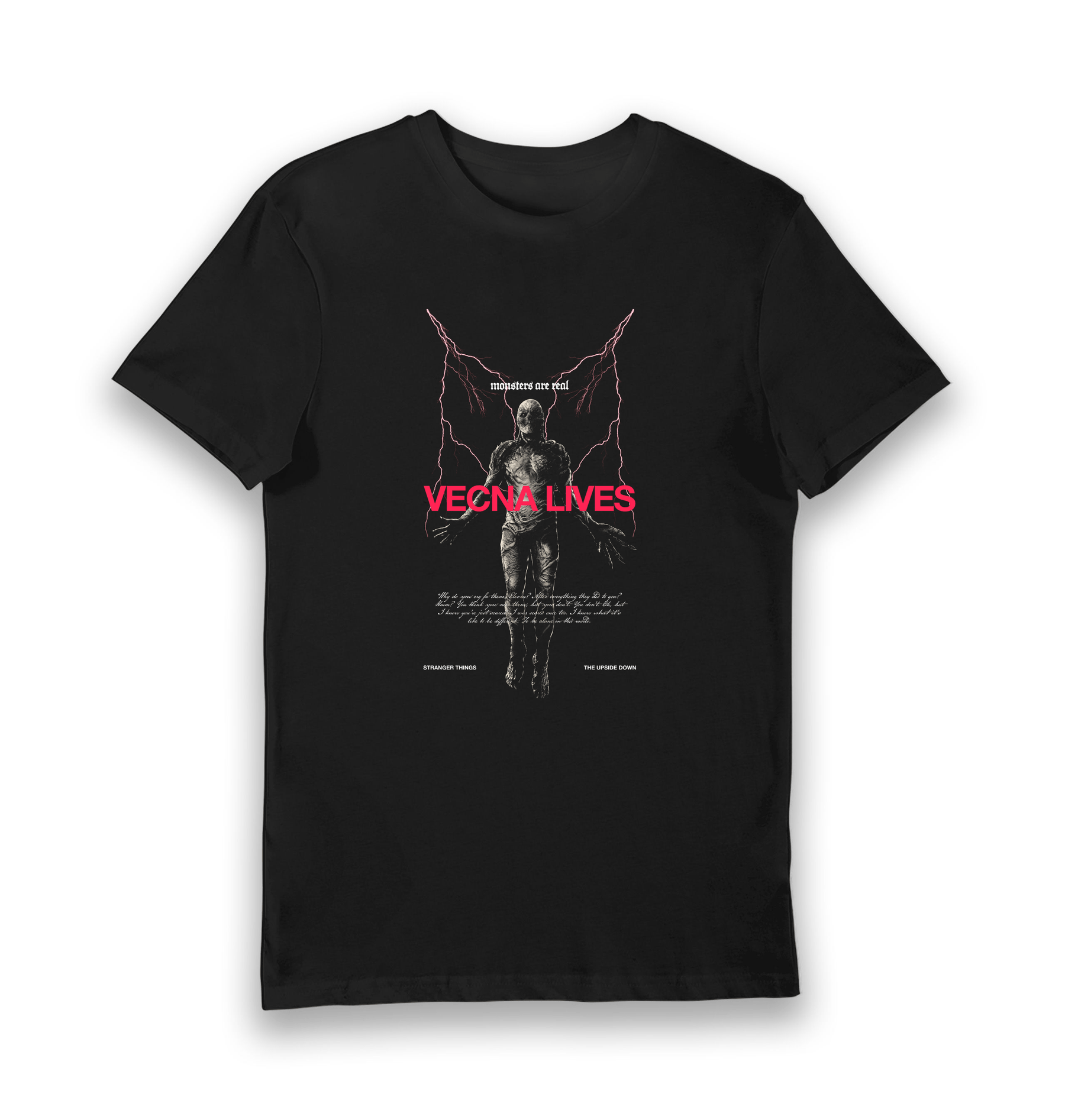 Black Printed T-shirt Front