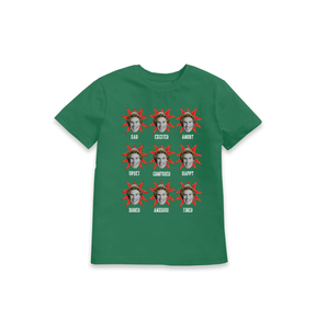 Green Printed Kids T-Shirt Front