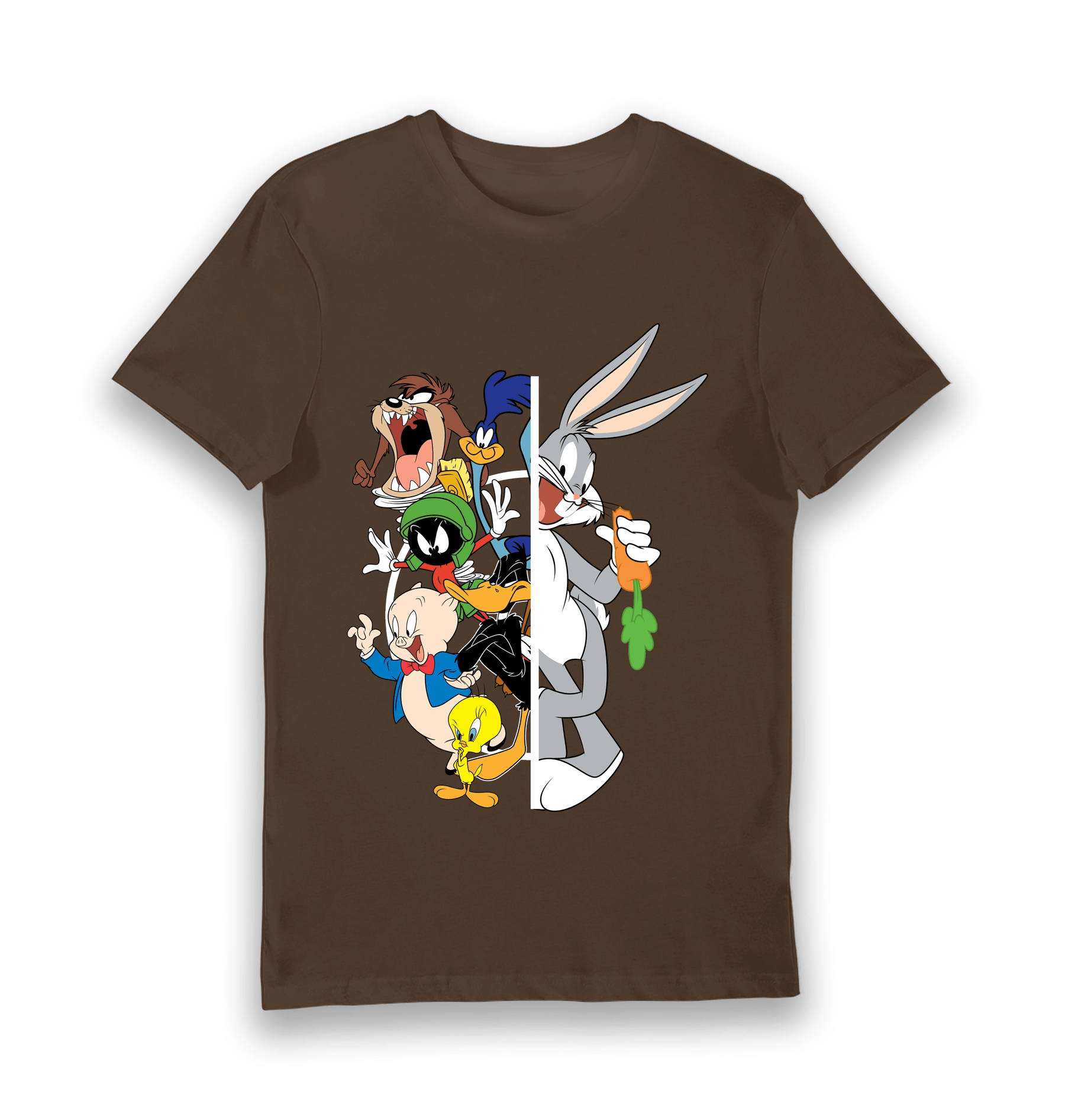 Brown Printed T-shirt Front