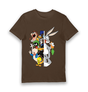 Brown Printed T-shirt Front