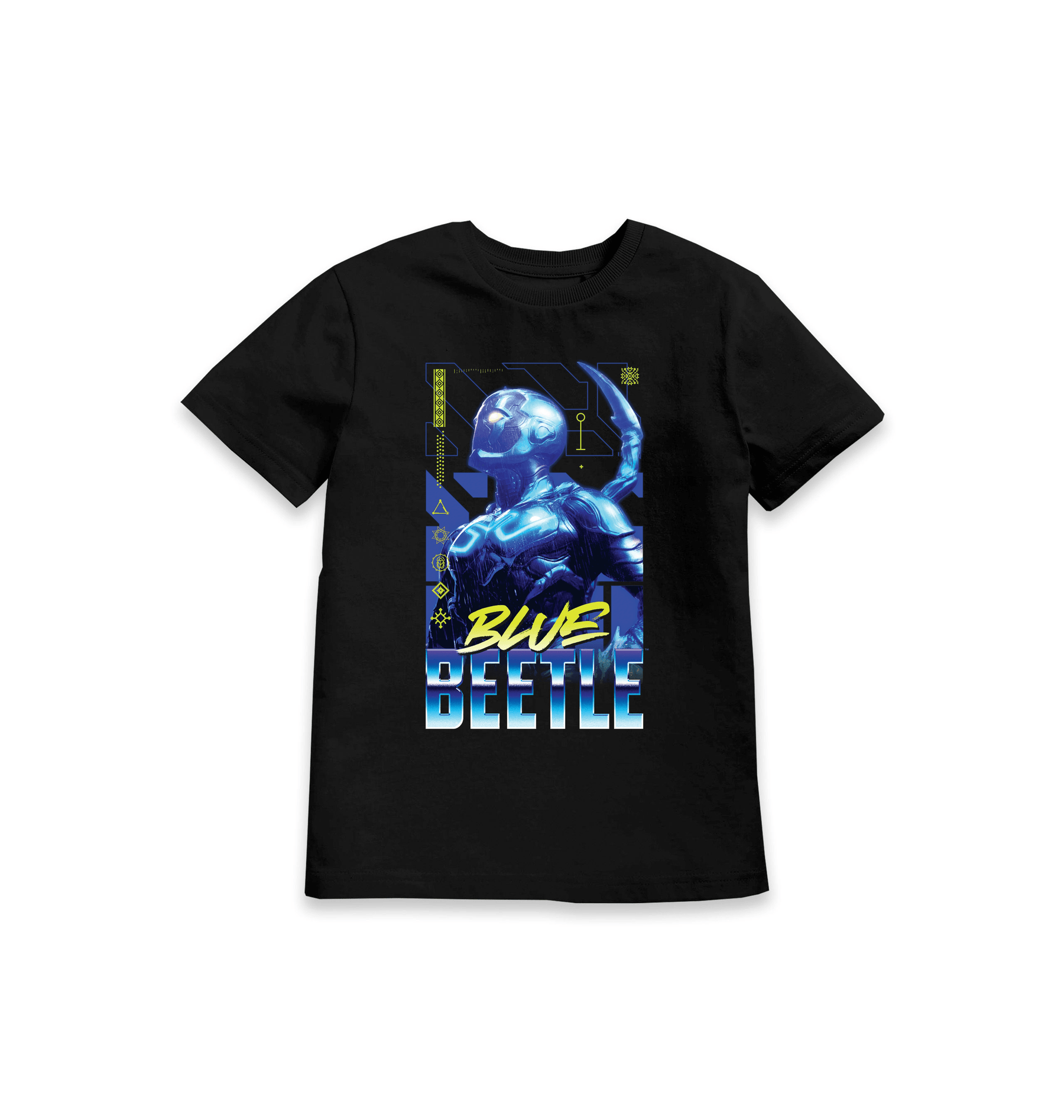 Black Printed Kids T-Shirt Front