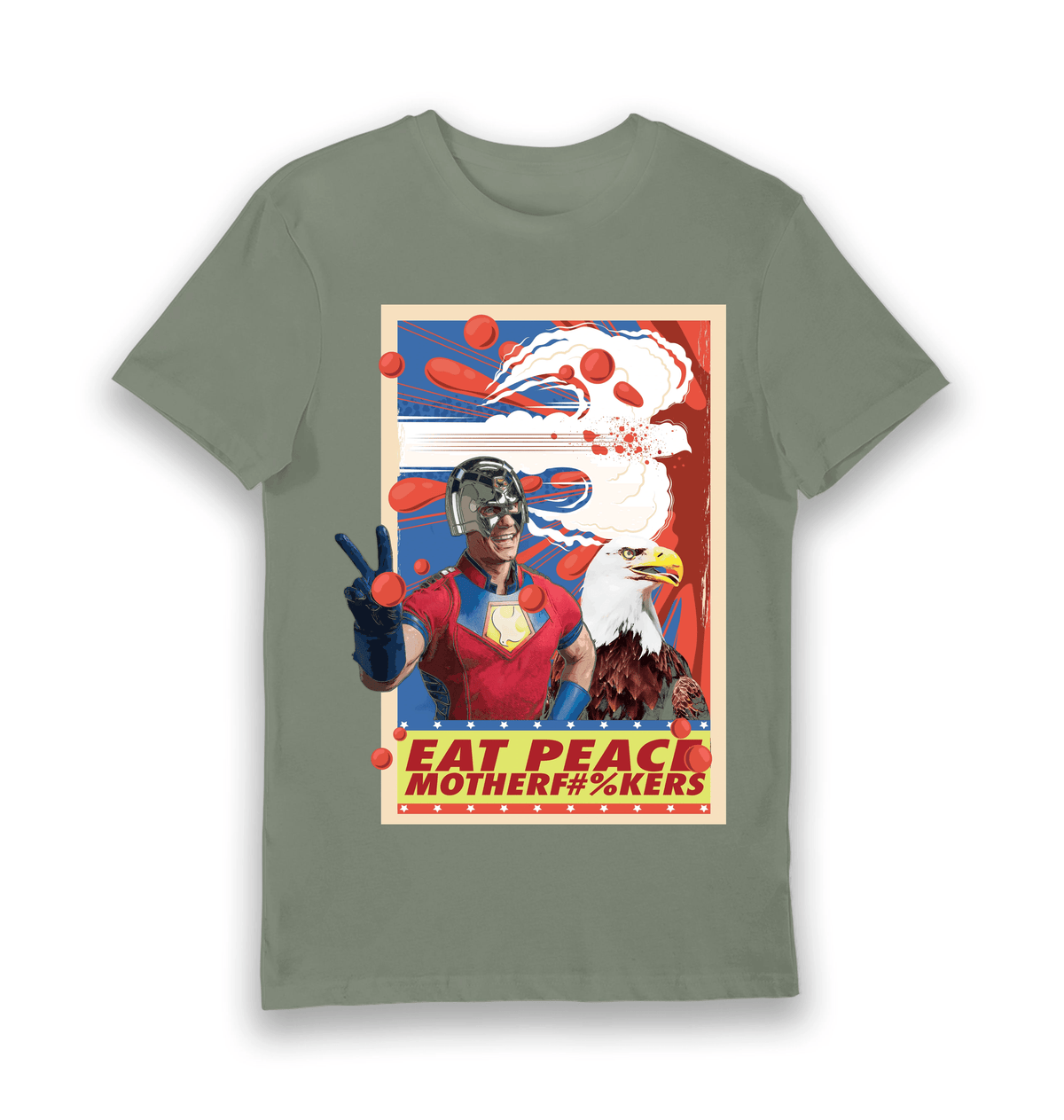 Khaki Printed T-shirt Front