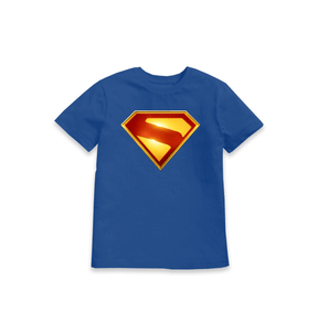Blue Printed Kids T-Shirt Front