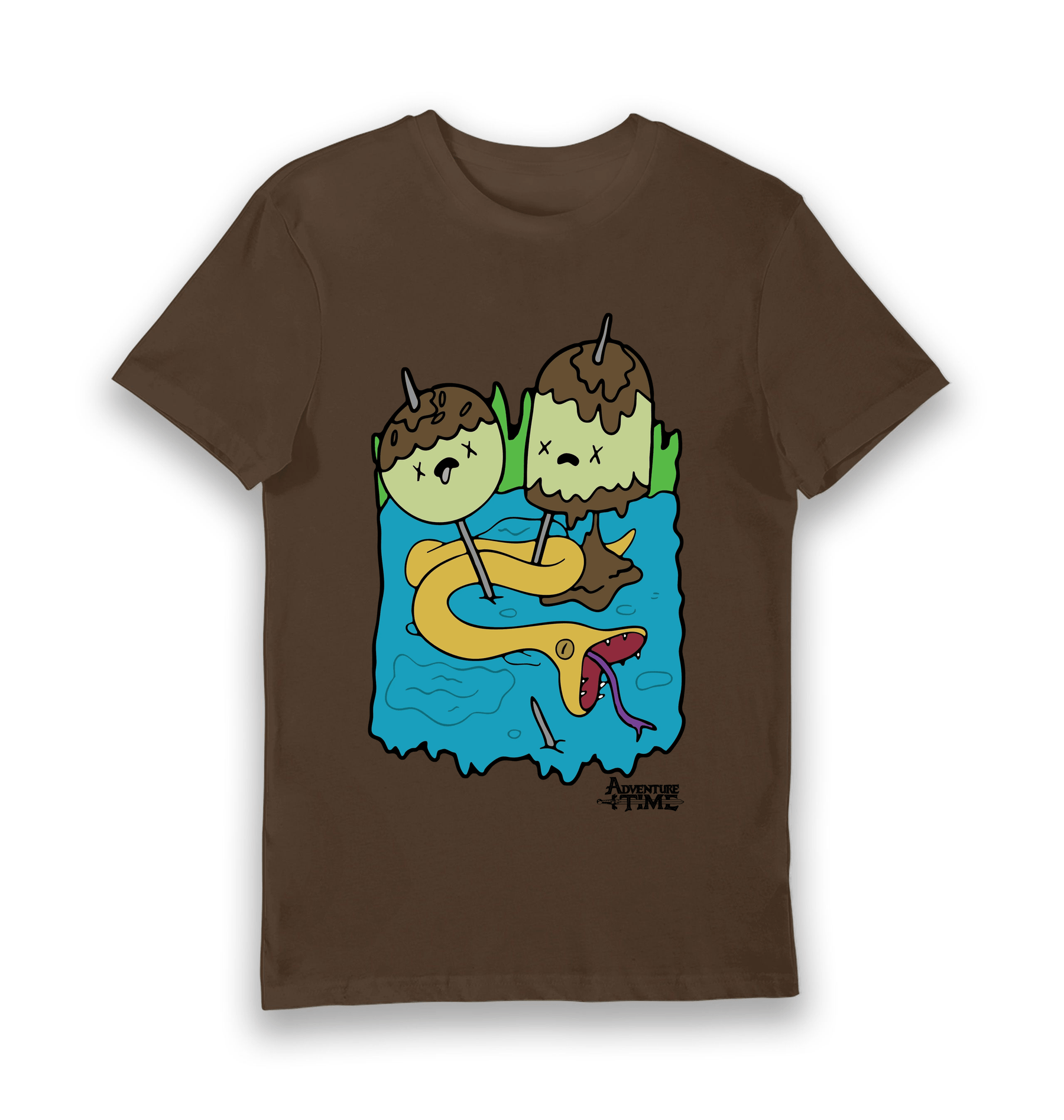 Brown Printed T-shirt Front