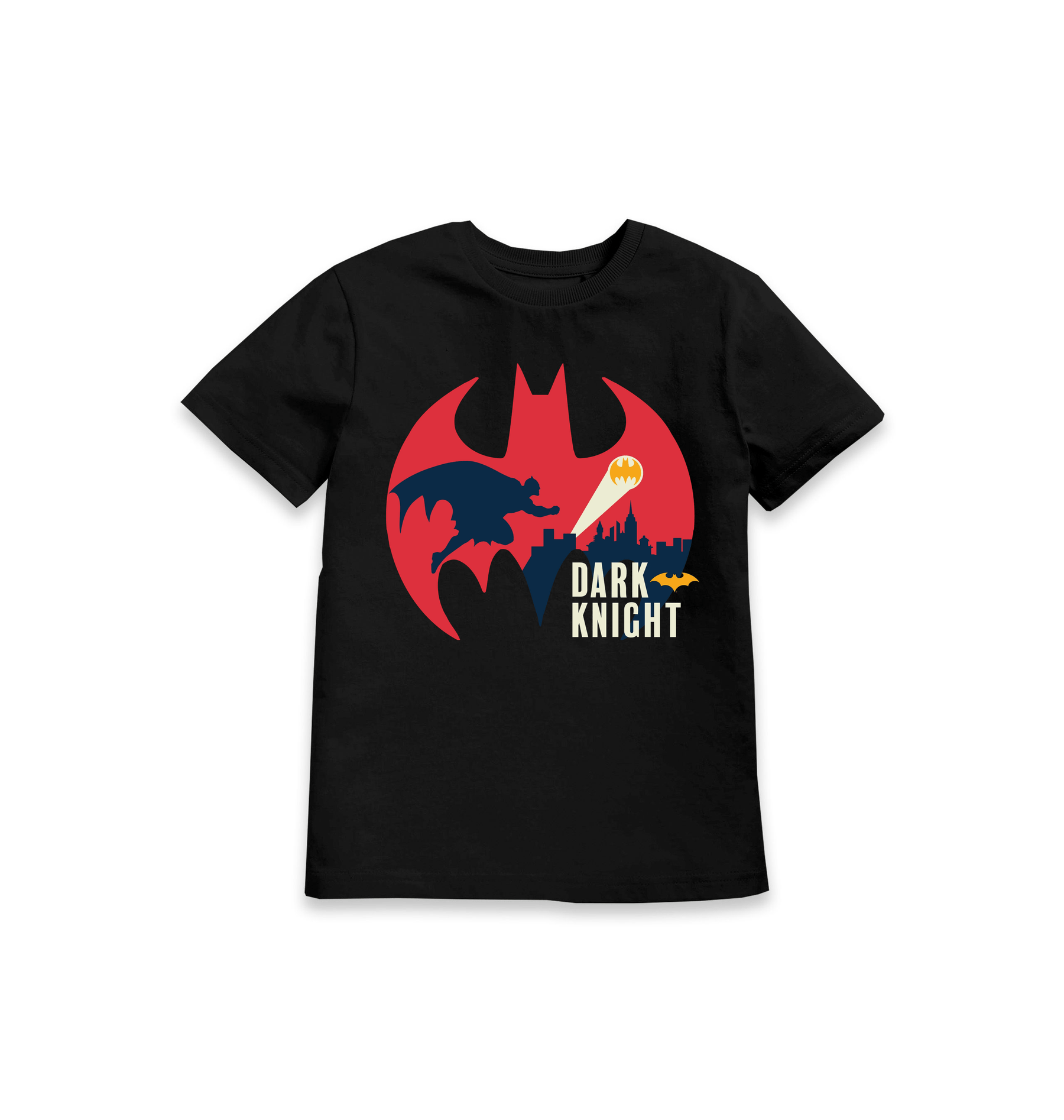 Black Printed Kids T-Shirt Front