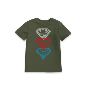 Khaki Printed Kids T-Shirt Front