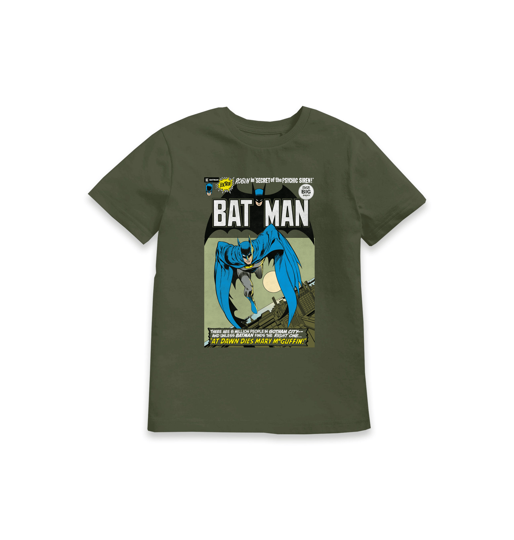 Khaki Printed Kids T-Shirt Front