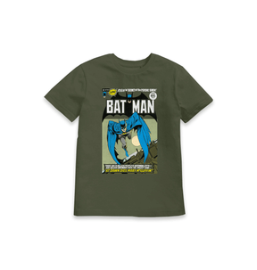 Khaki Printed Kids T-Shirt Front