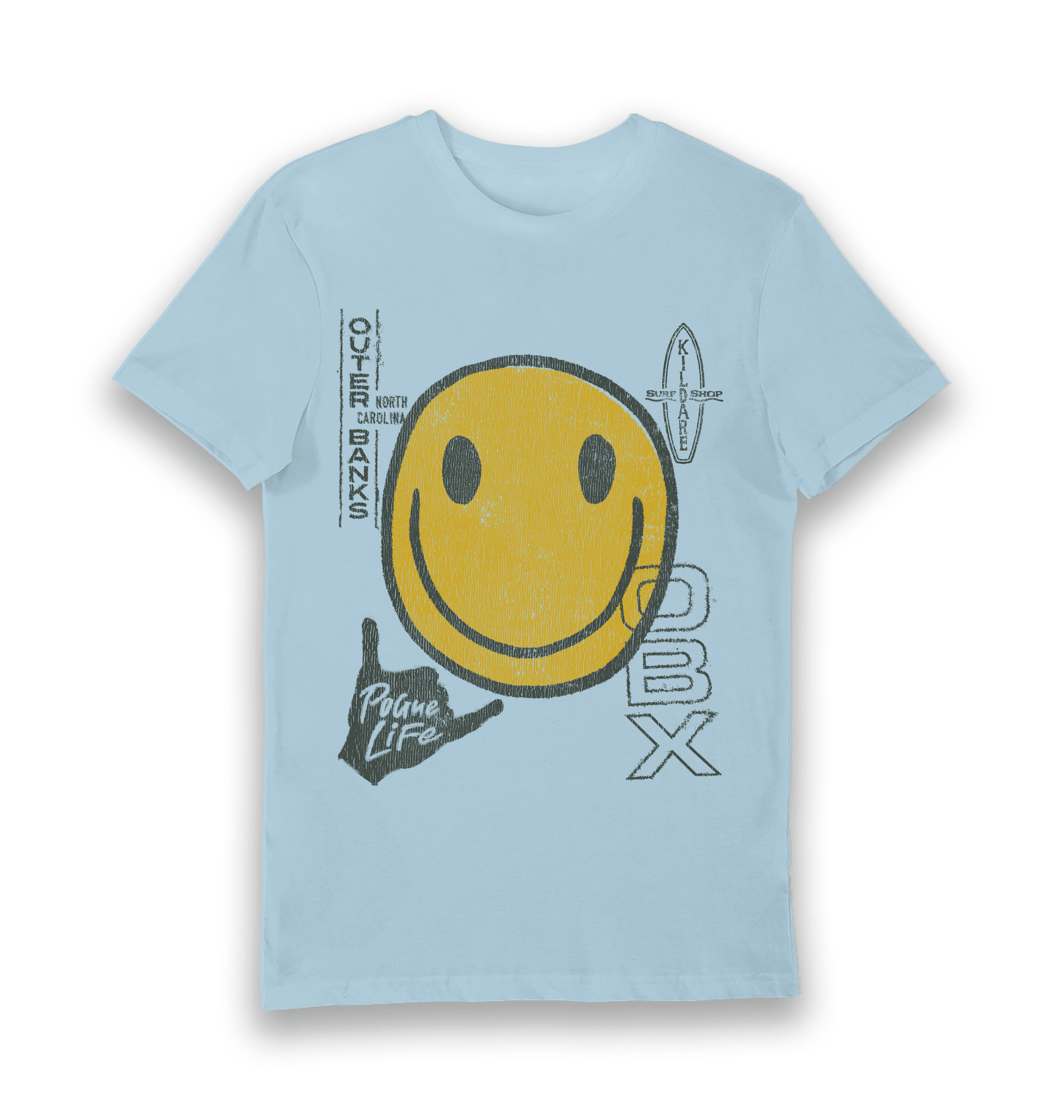 Light Blue Printed T-shirt Front