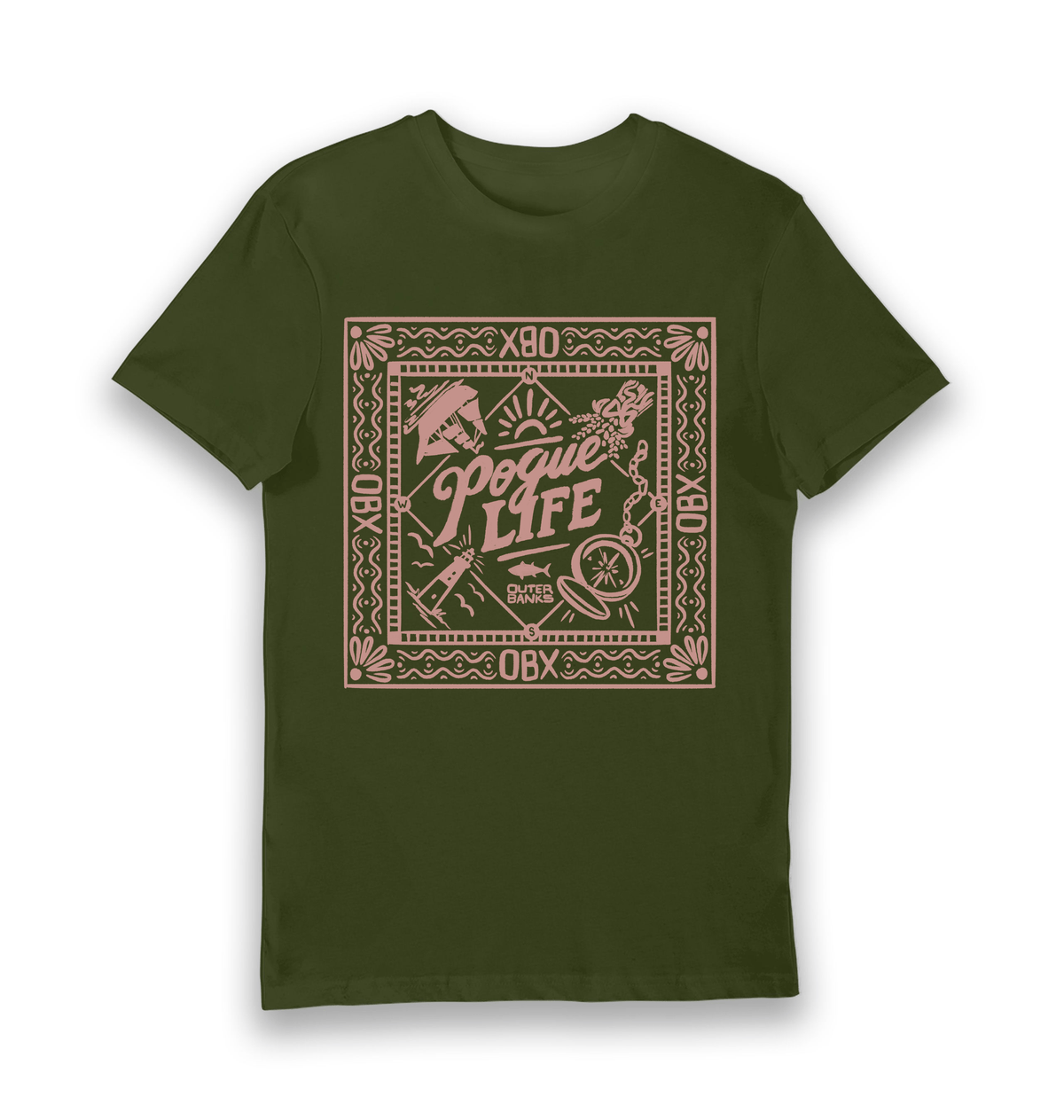 Forest Green Printed T-shirt Front