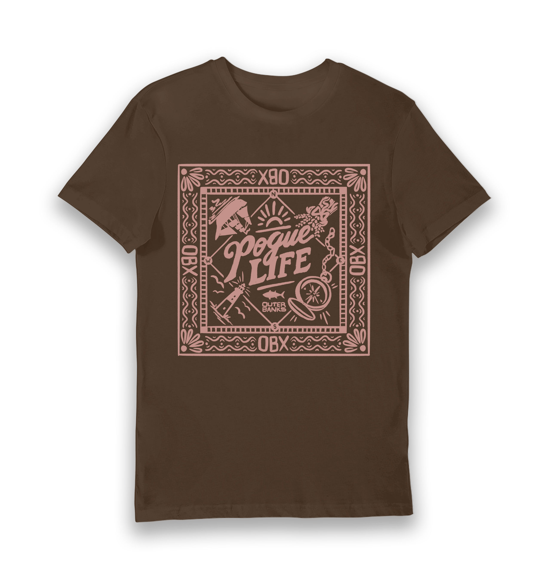 Brown Printed T-shirt Front