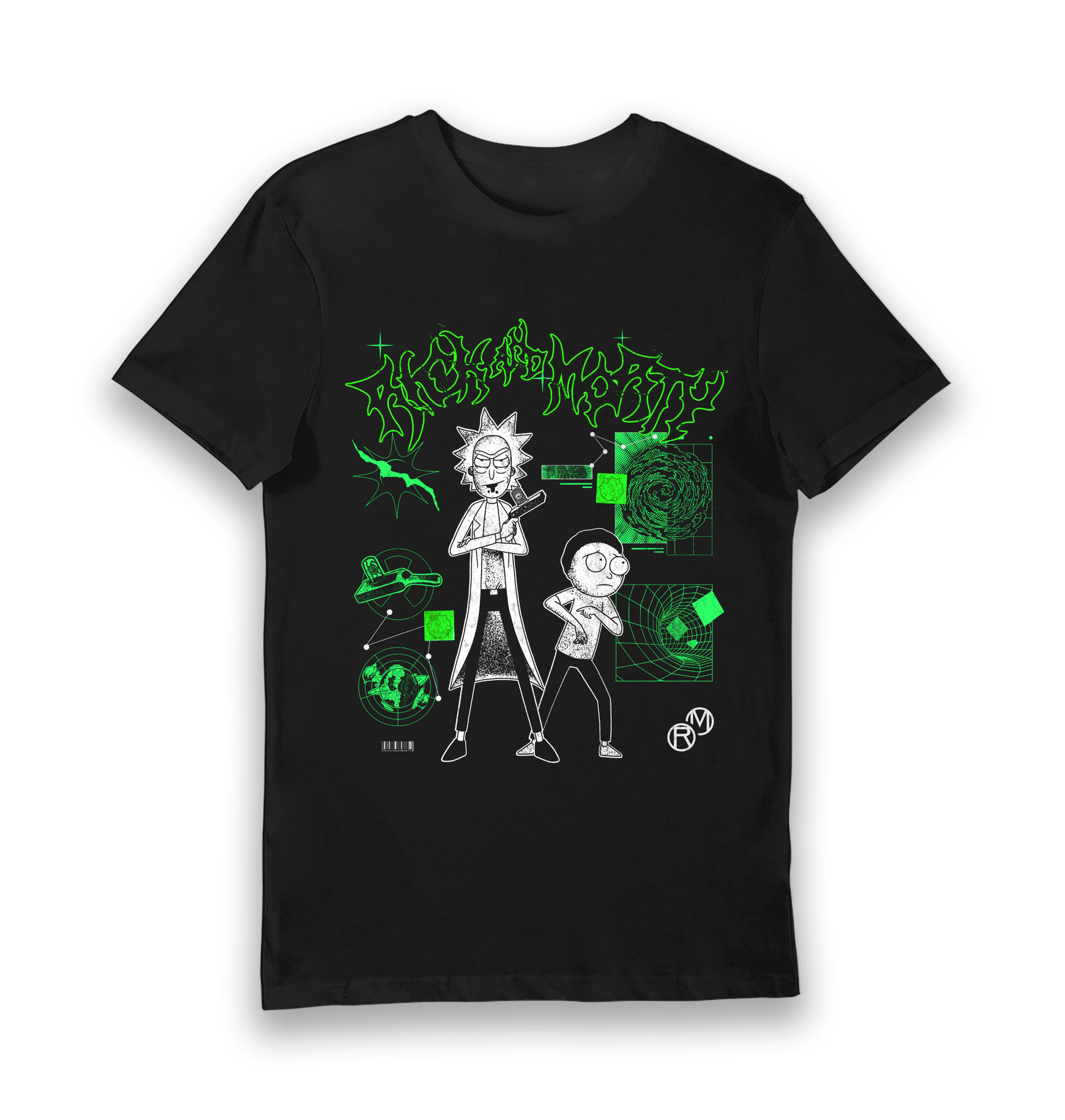 Black Printed T-shirt Front