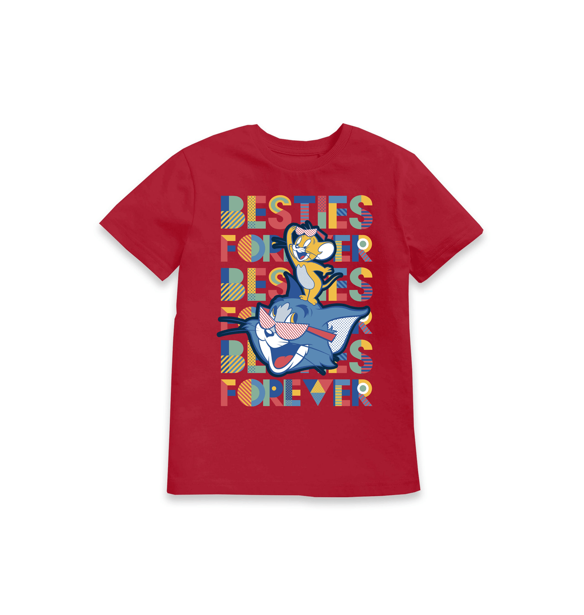 Red Printed Kids T-Shirt Front
