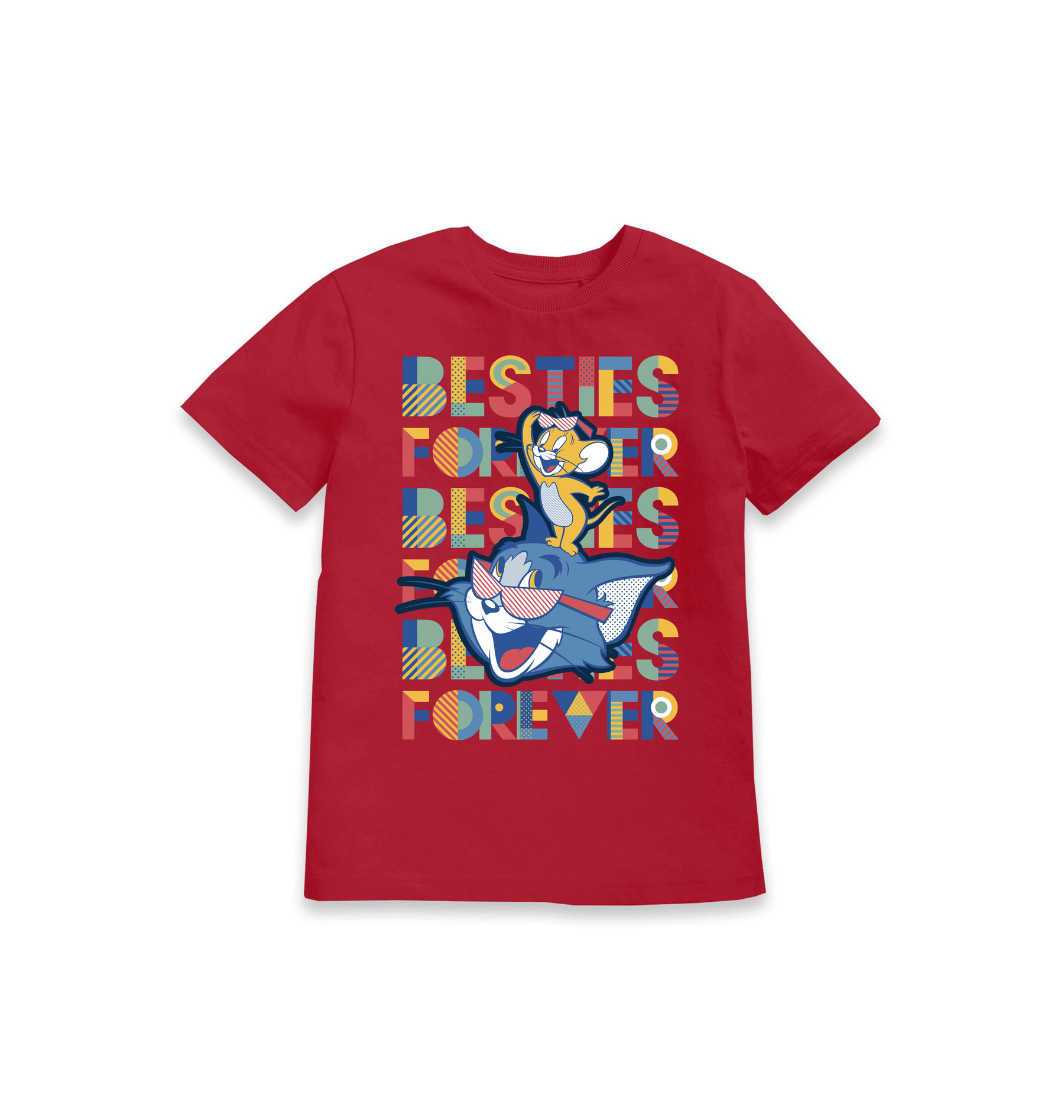 Red Printed Kids T-Shirt Front