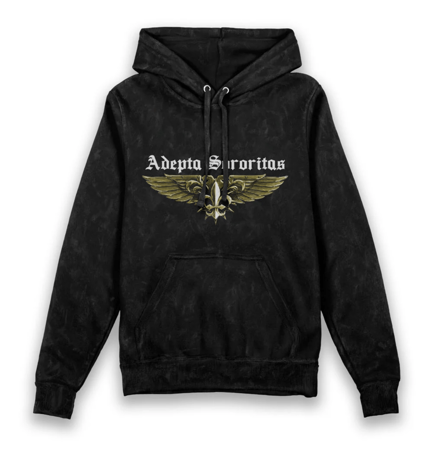 Black Printed Hoody Front