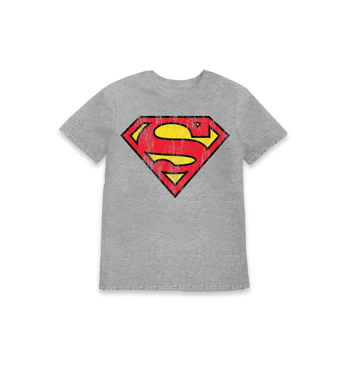 Grey Marl Printed Kids T-Shirt Front