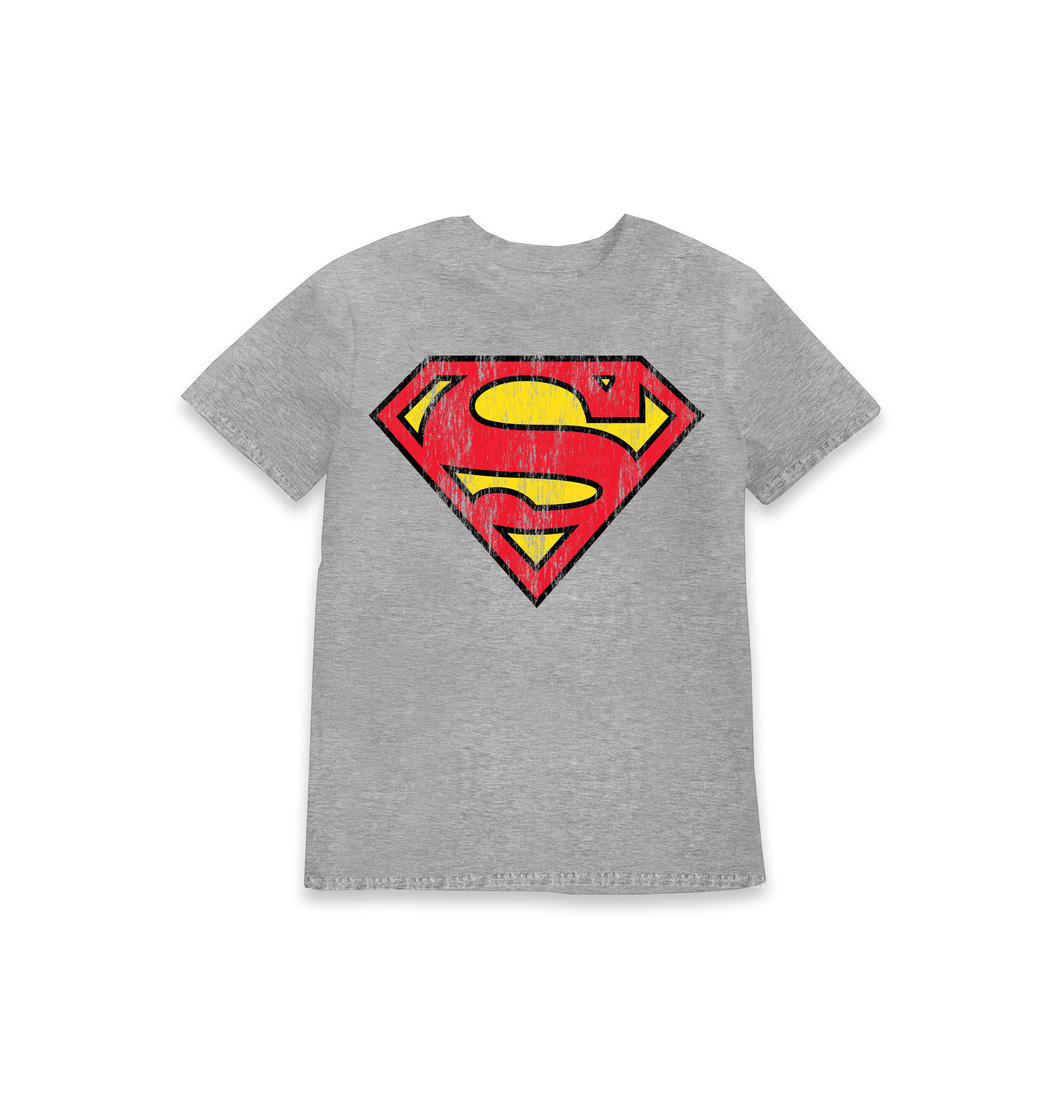 Grey Marl Printed Kids T-Shirt Front