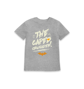 Grey Marl Printed Kids T-Shirt Front