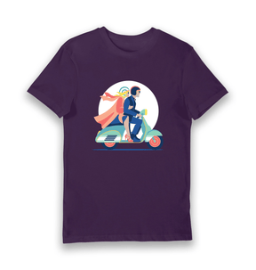 Purple Printed T-shirt Front
