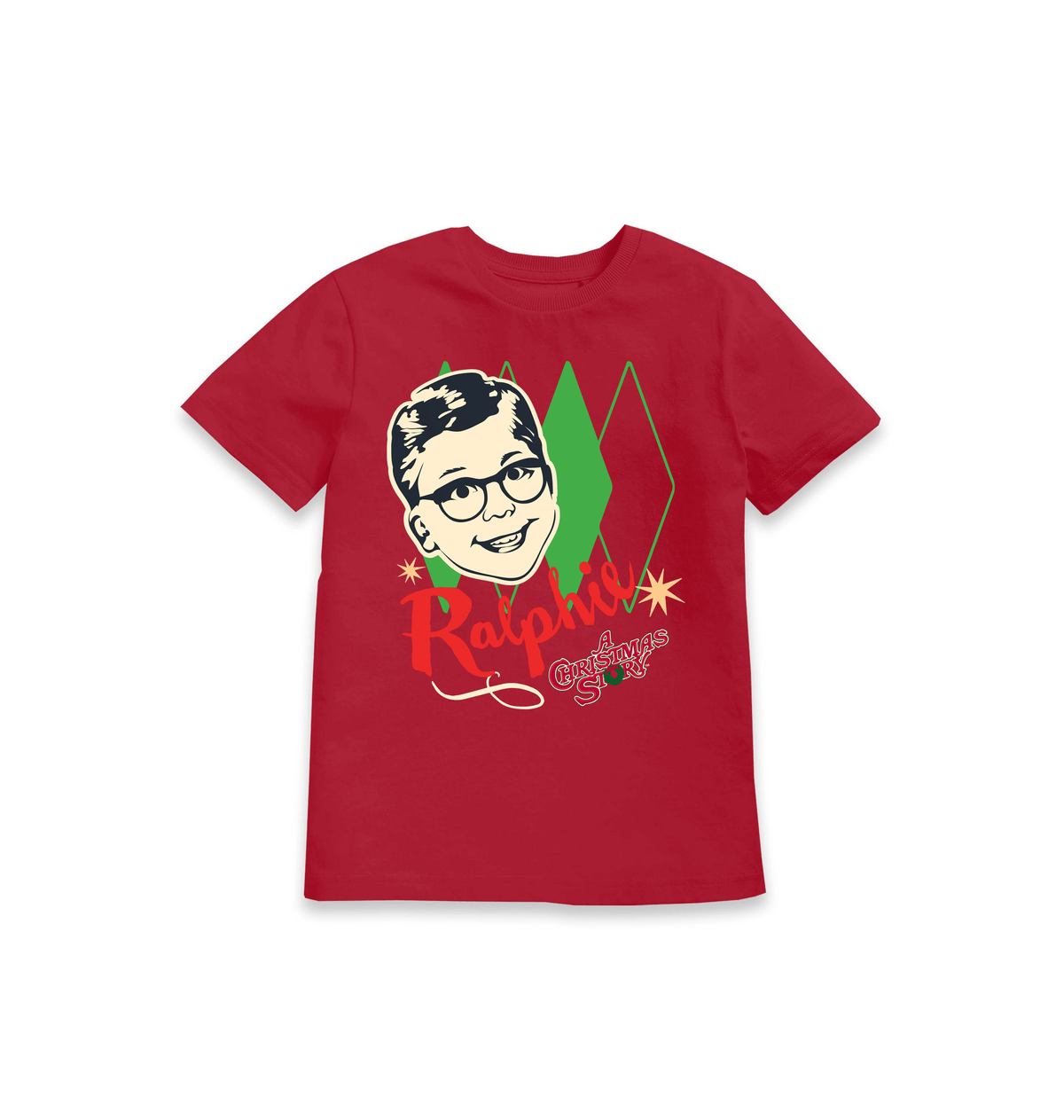 Red Printed Kids T-Shirt Front