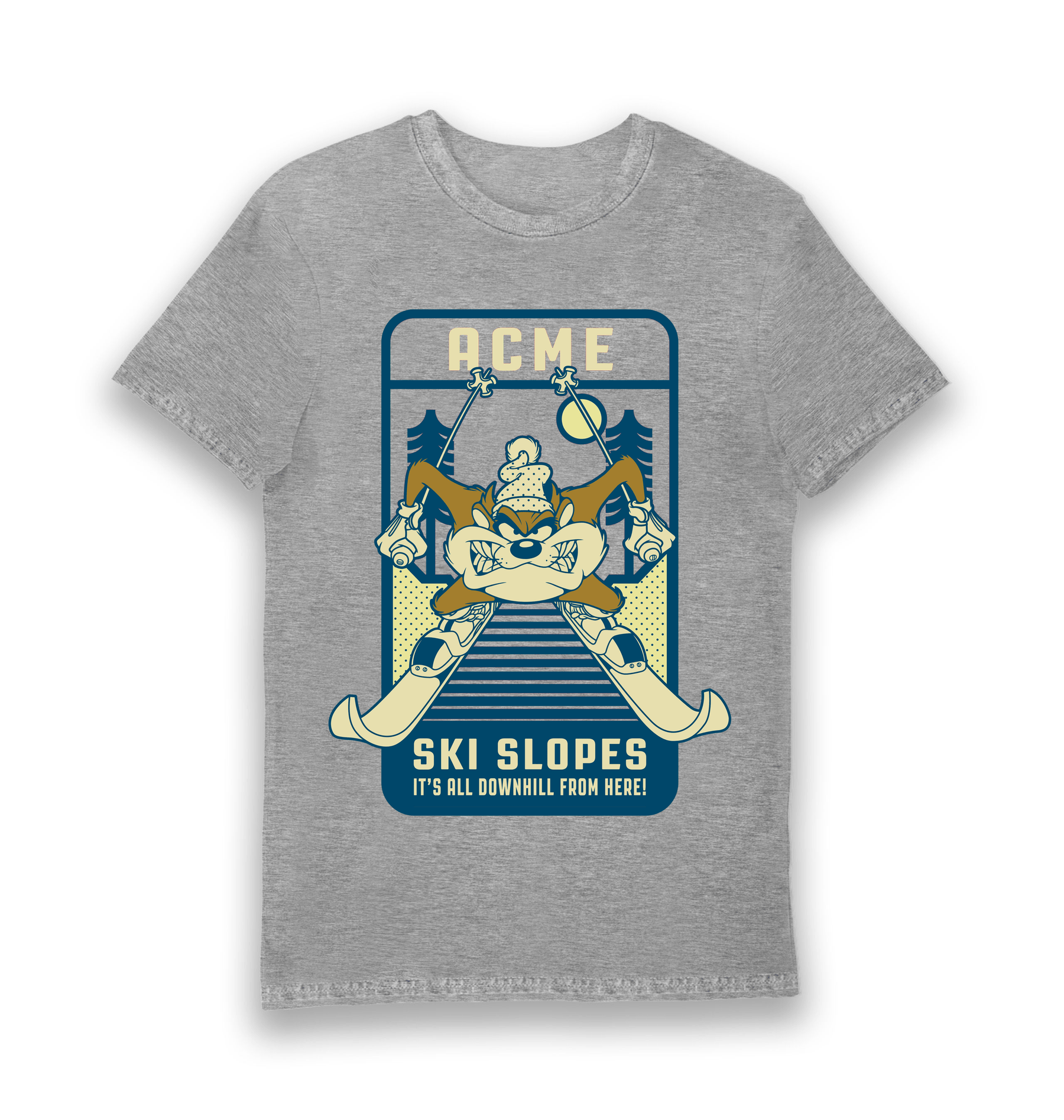 Sports Grey Printed T-shirt Front