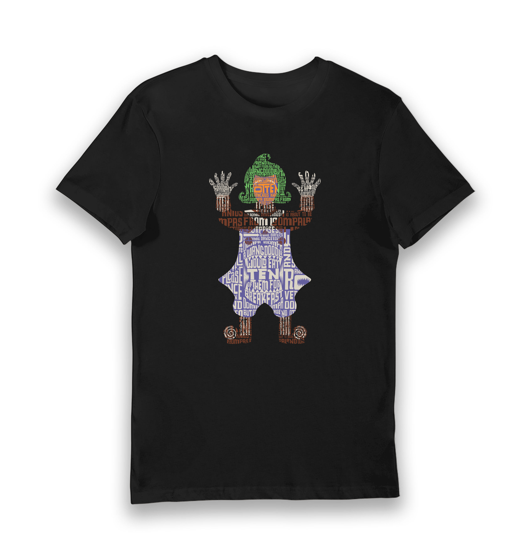 Black Printed T-shirt Front