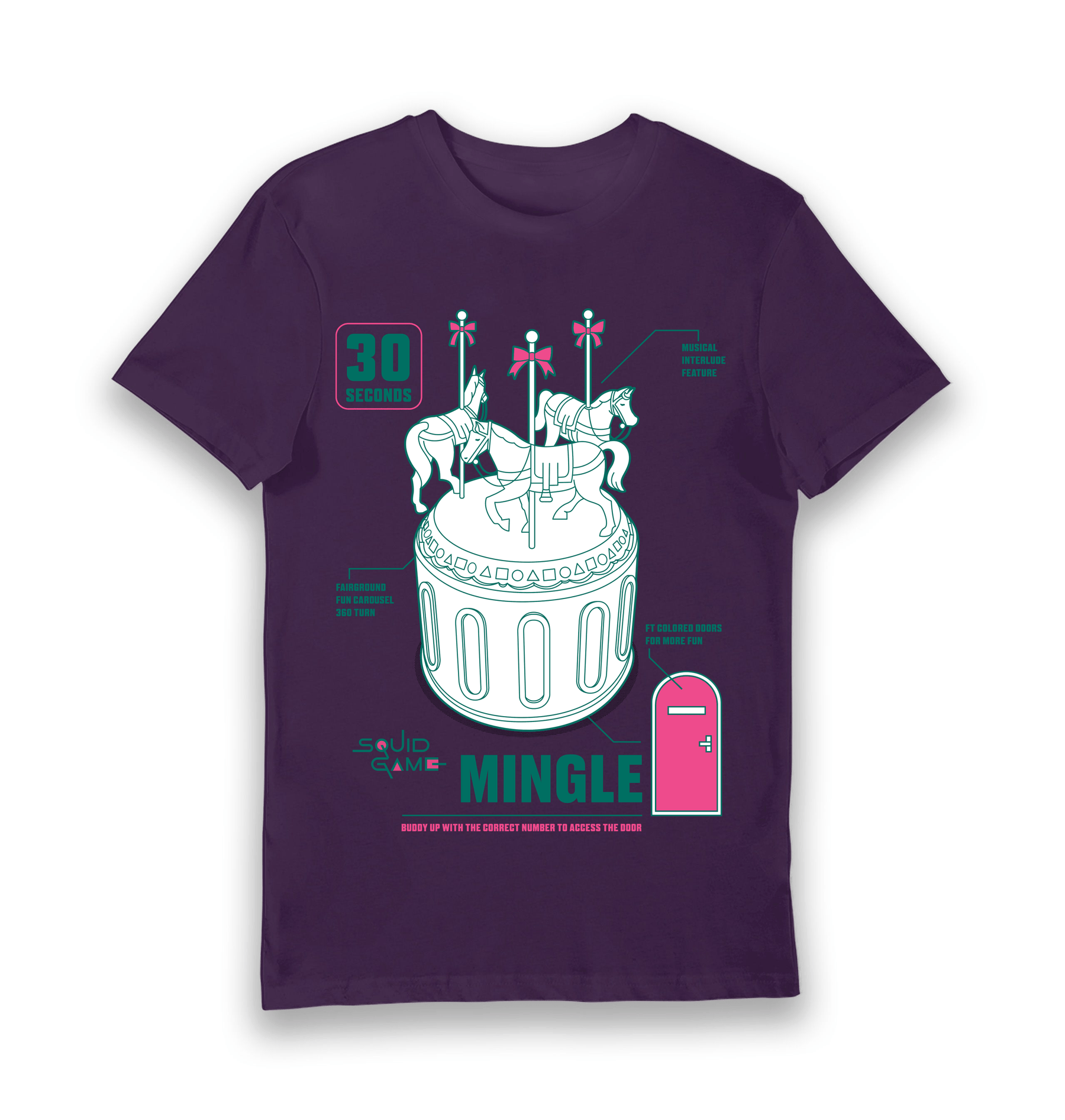 Purple Printed T-shirt Front