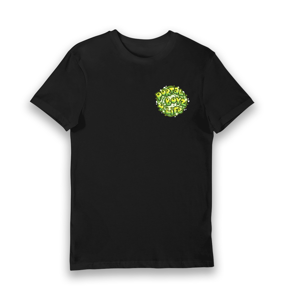 Black Printed T-shirt Front