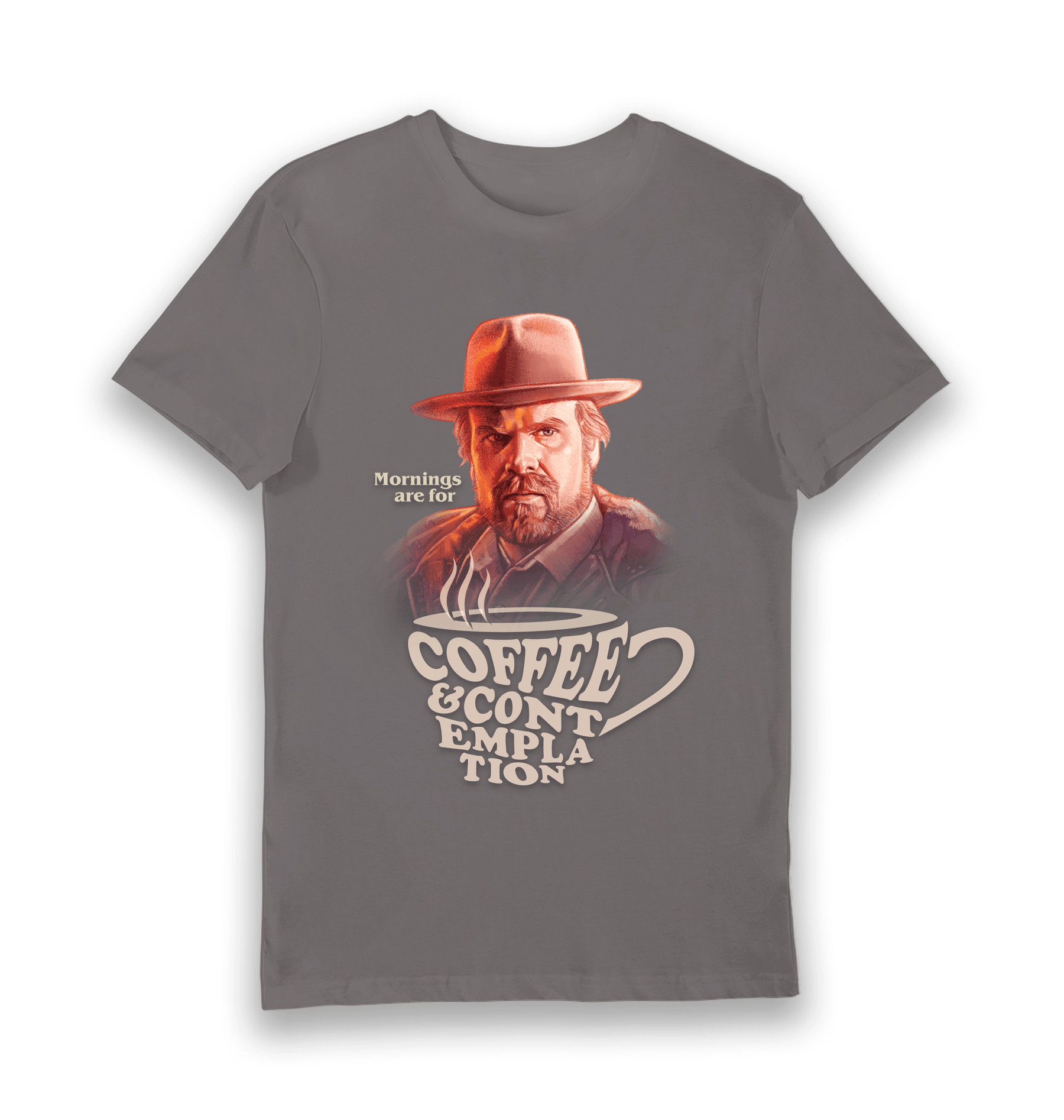 Charcoal Printed T-shirt Front