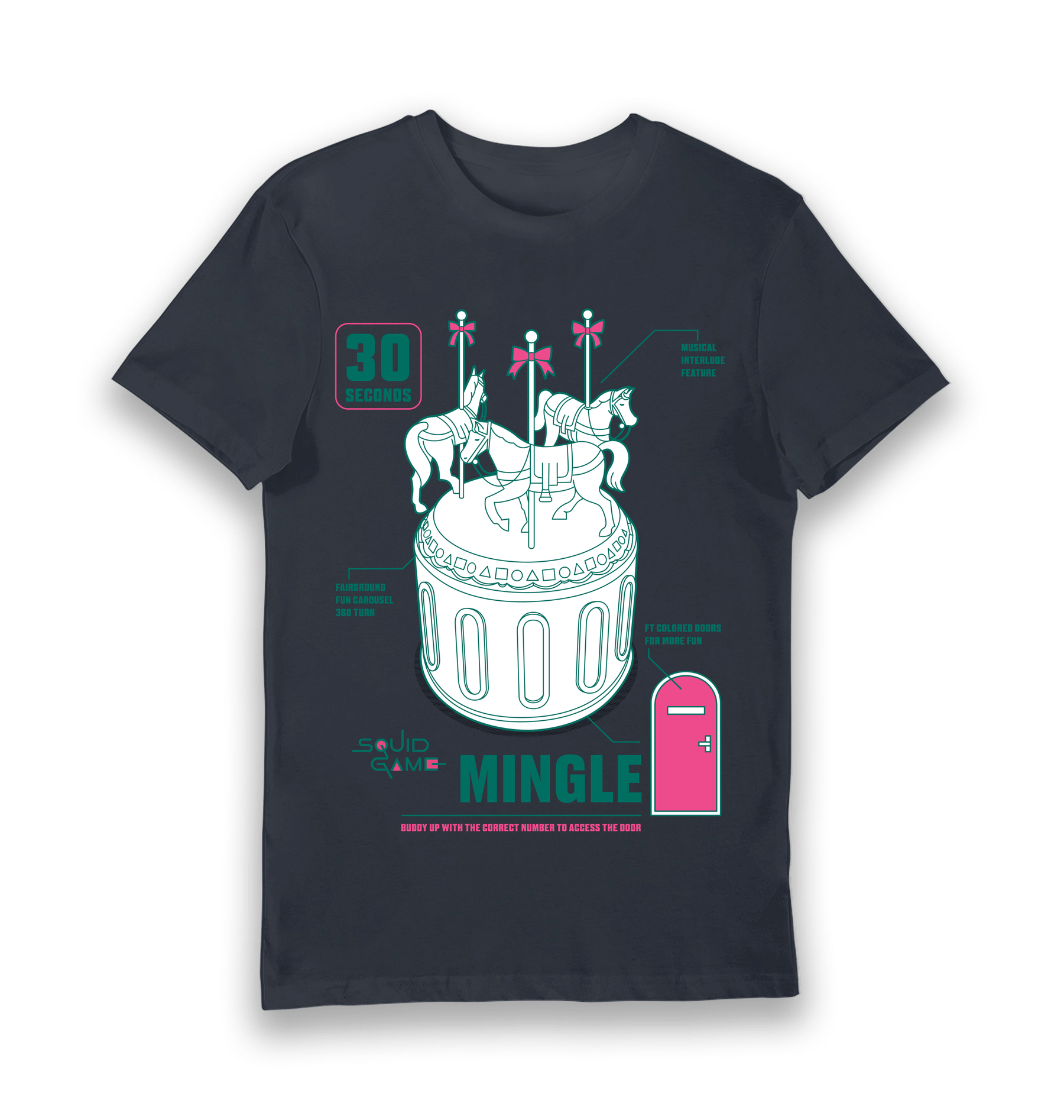 Navy Printed T-shirt Front