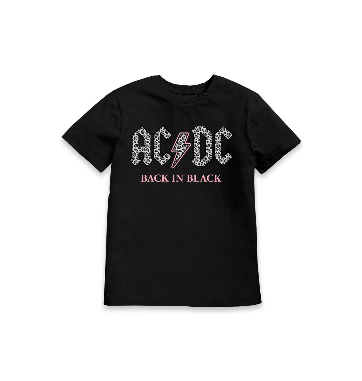 Black Printed Kids T-Shirt Front