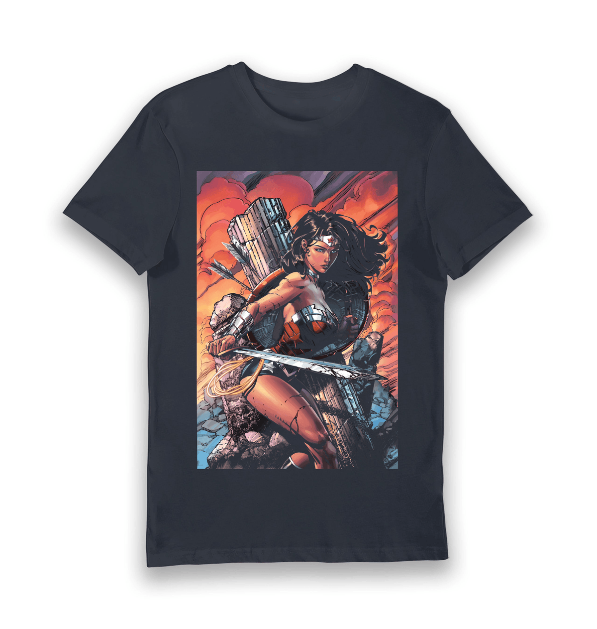 Navy Printed T-shirt Front