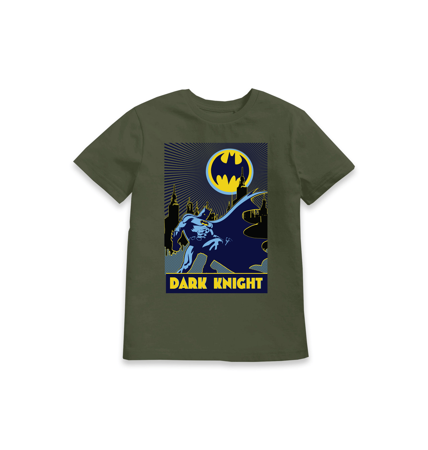 Khaki Printed Kids T-Shirt Front
